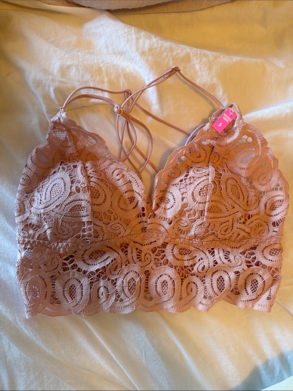 PINK Victoria's Secret Dusty Rose Lace Bralette
